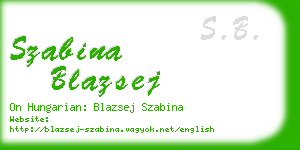 szabina blazsej business card